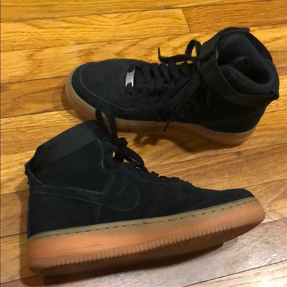 black suede air force 1s
